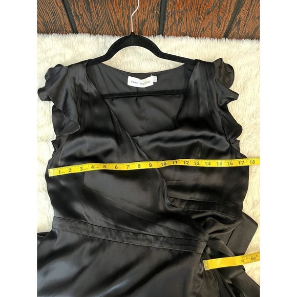 Fame and Partners Kira Maxi Wrap Dress Black Size 8 100% Silk #FP2683 - Picture 10 of 15